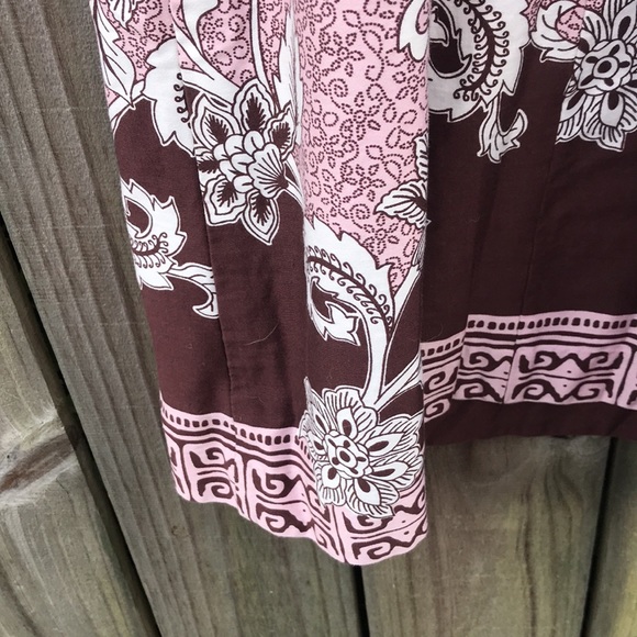 Jessica Howard Pink & Brown Paisley Spaghetti Strapped Sun Dress  - Size 4 - Picture 7 of 9